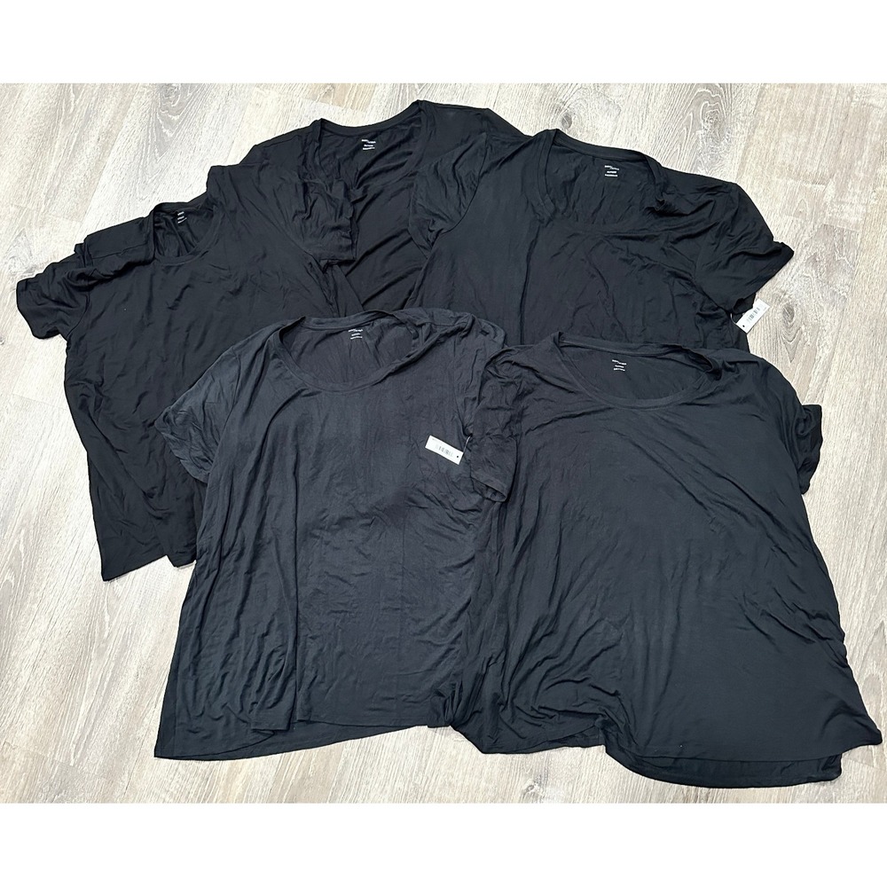 Daily Ritual Shirt Womens 2XL Black Gray Soft Stretch Curved Hem 5x TShirt Lot